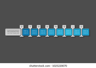 Vector infographic template for diagram, graph, presentation, chart, business concept with 8 options.