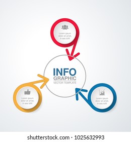 Vector infographic template for diagram, graph, presentation, chart, business concept with 3 options.