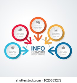 Vector infographic template for diagram, graph, presentation, chart, business concept with 5 options.