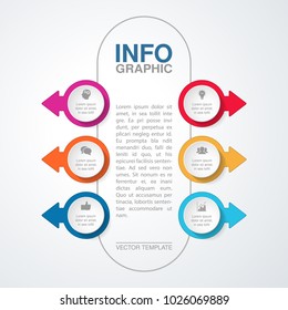 Vector infographic template for diagram, graph, presentation, chart, business concept with 6 options.