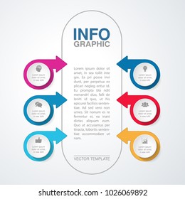 Vector infographic template for diagram, graph, presentation, chart, business concept with 6 options.