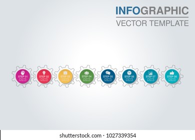 Vector infographic template for diagram, graph, presentation, chart, business concept with 8 options.