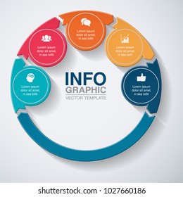 Vector infographic template for diagram, graph, presentation, chart, business concept with 5 options.