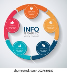 Vector infographic template for diagram, graph, presentation, chart, business concept with 5 options.
