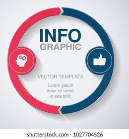 Vector infographic template for diagram, graph, presentation, chart, business concept with 2 options.