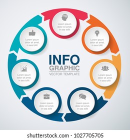 Vector infographic template for diagram, graph, presentation, chart, business concept with 7 options.