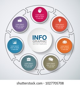 Vector infographic template for diagram, graph, presentation, chart, business concept with 7 options.