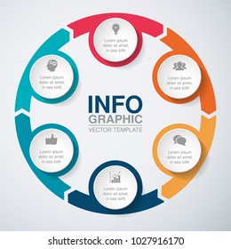 Vector infographic template for diagram, graph, presentation, chart, business concept with 6 options.