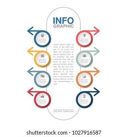 Vector infographic template for diagram, graph, presentation, chart, business concept with 8 options.