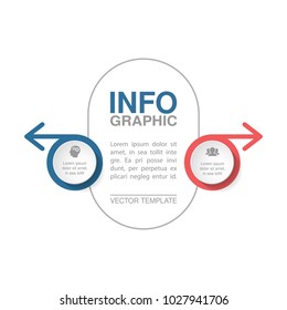 Vector infographic template for diagram, graph, presentation, chart, business concept with 2 options.