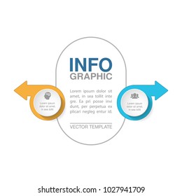 Vector infographic template for diagram, graph, presentation, chart, business concept with 2 options.