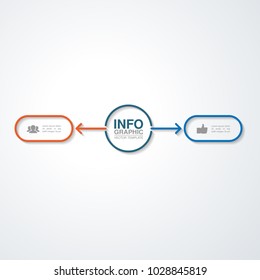 Vector infographic template for diagram, graph, presentation, chart, business concept with 2 options.