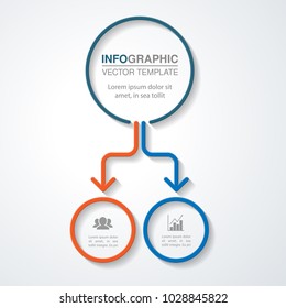 Vector infographic template for diagram, graph, presentation, chart, business concept with 2 options.