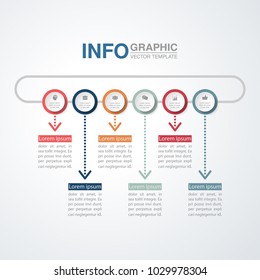 Vector infographic template for diagram, graph, presentation, chart, business concept with 6 options.