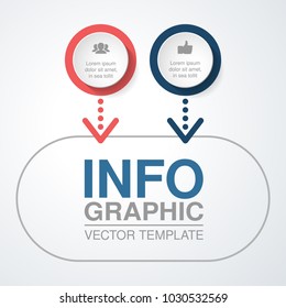 Vector infographic template for diagram, graph, presentation, chart, business concept with 2 options.