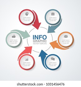Vector infographic template for diagram, graph, presentation, chart, business concept with 6 options.