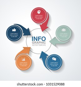 Vector infographic template for diagram, graph, presentation, chart, business concept with 5 options.