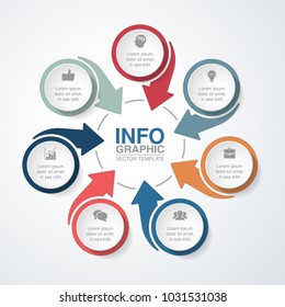 Vector infographic template for diagram, graph, presentation, chart, business concept with 7 options.