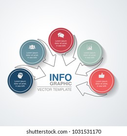 Vector infographic template for diagram, graph, presentation, chart, business concept with 5 options.