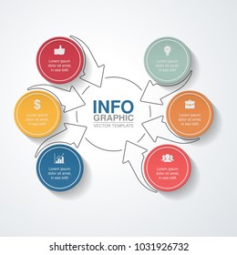 Vector infographic template for diagram, graph, presentation, chart, business concept with 6 options.