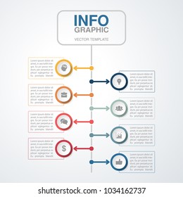 Vector infographic template for diagram, graph, presentation, chart, business concept with 8 options.