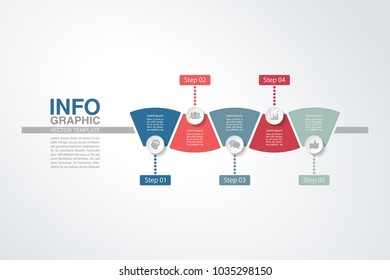 Vector infographic template for diagram, graph, presentation, chart, business concept with 5 options.