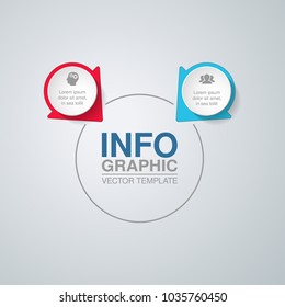 Vector infographic template for diagram, graph, presentation, chart, business concept with 2 options.