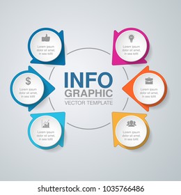 Vector infographic template for diagram, graph, presentation, chart, business concept with 6 options.
