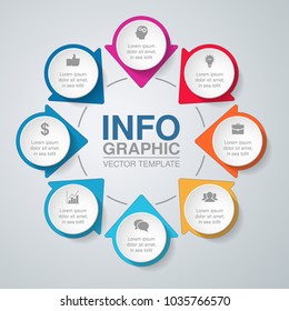 Vector infographic template for diagram, graph, presentation, chart, business concept with 8 options.