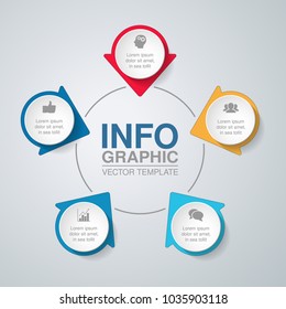 Vector infographic template for diagram, graph, presentation, chart, business concept with 5 options.