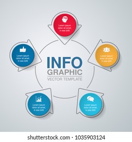 Vector infographic template for diagram, graph, presentation, chart, business concept with 5 options.