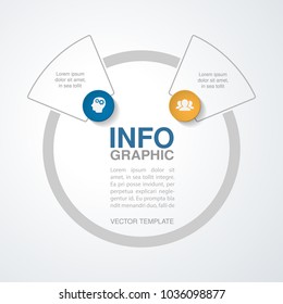 Vector infographic template for diagram, graph, presentation, chart, business concept with 2 options.