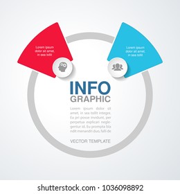 Vector infographic template for diagram, graph, presentation, chart, business concept with 2 options.