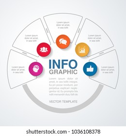 Vector infographic template for diagram, graph, presentation, chart, business concept with 5 options.