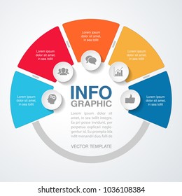 Vector infographic template for diagram, graph, presentation, chart, business concept with 5 options.