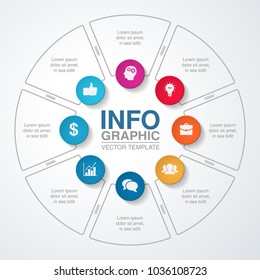 Vector infographic template for diagram, graph, presentation, chart, business concept with 8 options.