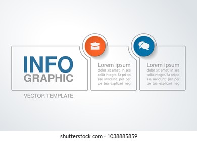 Vector infographic template for diagram, graph, presentation, chart, business concept with 2 options.