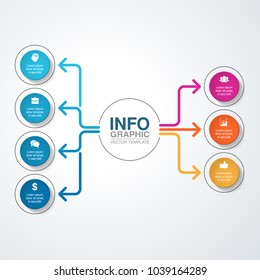 Vector infographic template for diagram, graph, presentation, chart, business concept with 7 options.