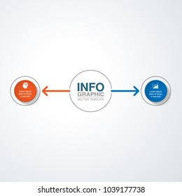 Vector infographic template for diagram, graph, presentation, chart, business concept with 2 options.