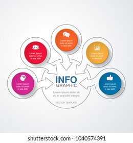 Vector infographic template for diagram, graph, presentation, chart, business concept with 5 options.