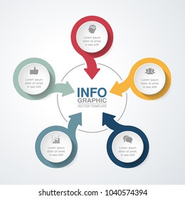 Vector infographic template for diagram, graph, presentation, chart, business concept with 5 options.