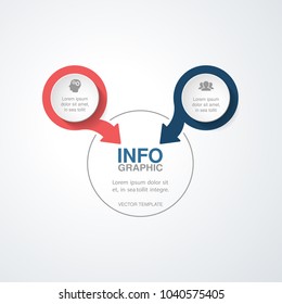 Vector infographic template for diagram, graph, presentation, chart, business concept with 2 options.