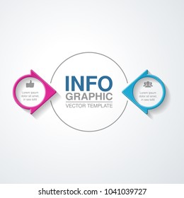 Vector infographic template for diagram, graph, presentation, chart, business concept with 2 options.