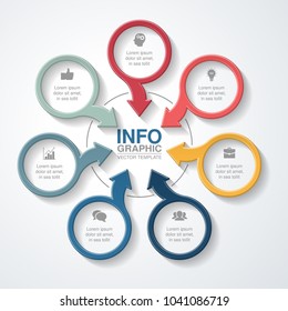 Vector infographic template for diagram, graph, presentation, chart, business concept with 7 options.