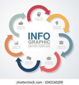 Vector infographic template for diagram, graph, presentation, chart, business concept with 7 options.
