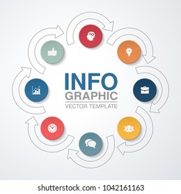 Vector infographic template for diagram, graph, presentation, chart, business concept with 8 options.