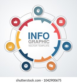 Vector infographic template for diagram, graph, presentation, chart, business concept with 7 options.