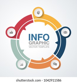 Vector infographic template for diagram, graph, presentation, chart, business concept with 5 options.