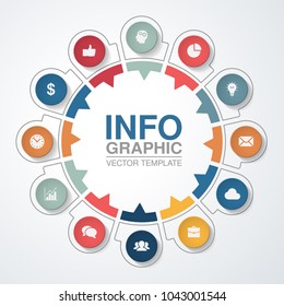 Vector infographic template for diagram, graph, presentation, chart, business concept with 12 options.