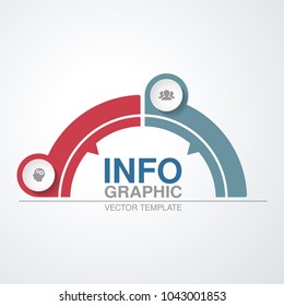 Vector infographic template for diagram, graph, presentation, chart, business concept with 2 options.